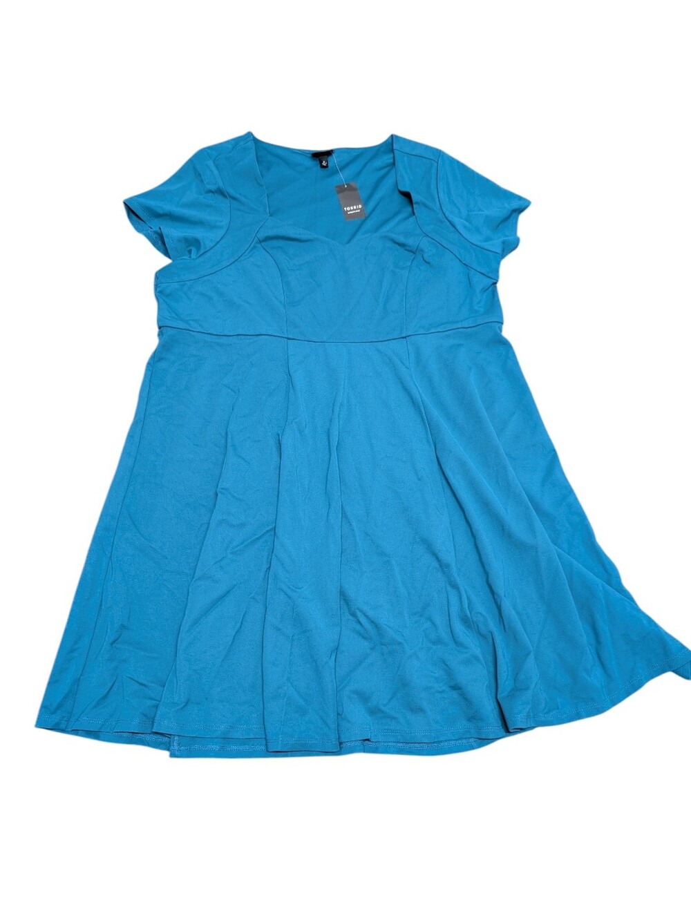 Torrid Women's Aqua Ponte Short Sleeve Skater Dress (4X) New